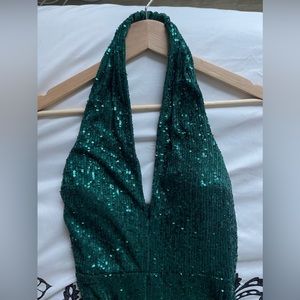 Sparkly Sequin Halter Jumpsuit